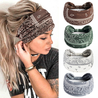 Bandeau élastique de yoga Boho Knot Turban pour femme, bandeau de sauna rond, bandeaux larges, vêtements de sauna, bandanas floraux, accessoires de mode 1